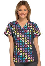 V-Neck Knit Panel Top