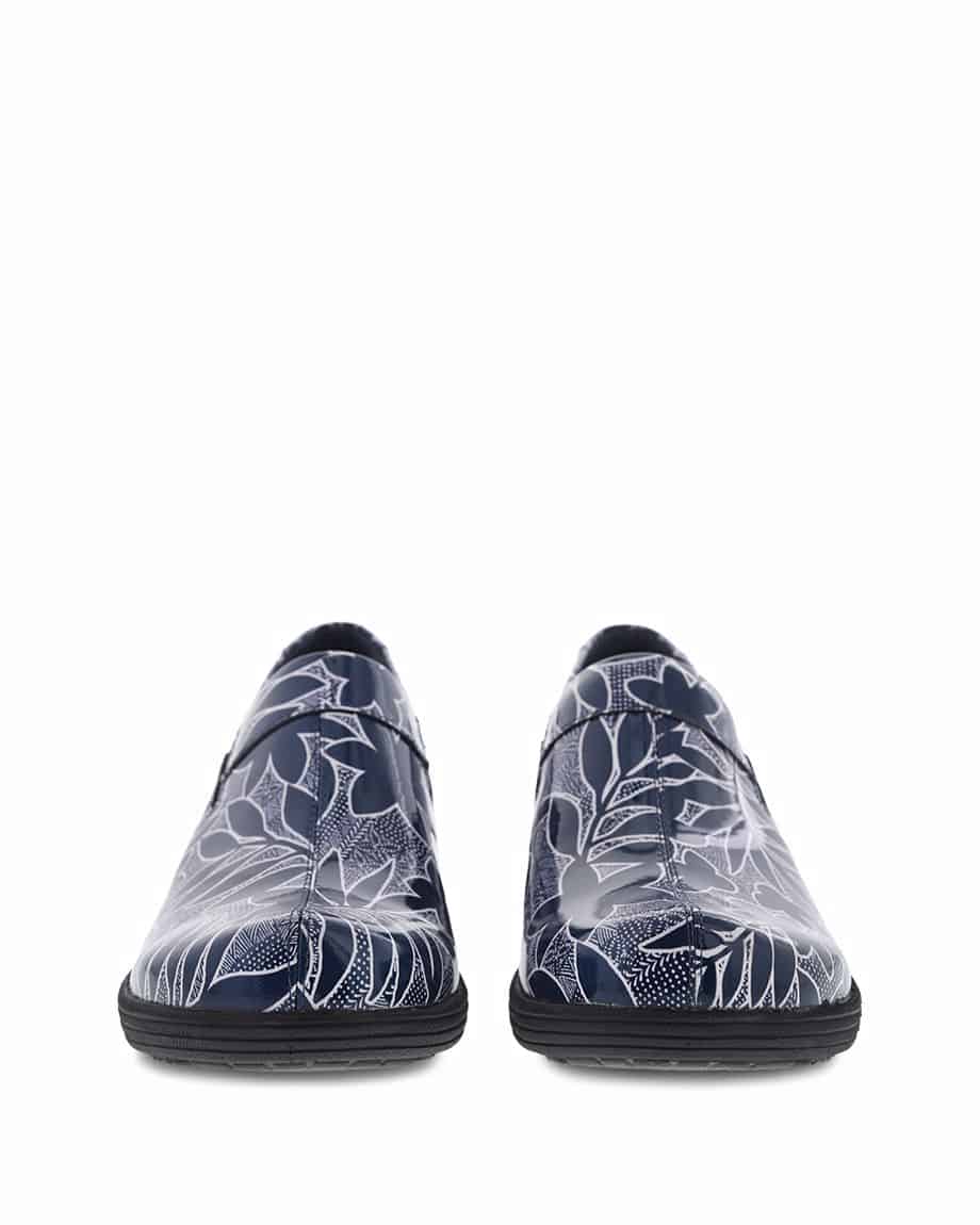 Womens Coral Navy Floral Patent - Image 3