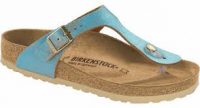 Gizeh Washed Metallic Aqua Suede Leather