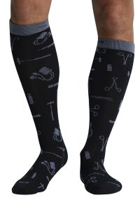 Cherokee Men’s Print Support 8-12mmHg Graduated Compression Socks
