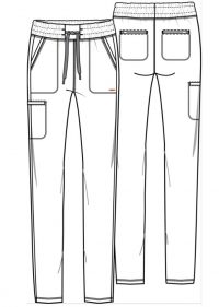 FORM Mid Rise Tapered Leg Drawstring Pant with Cargo Pocket