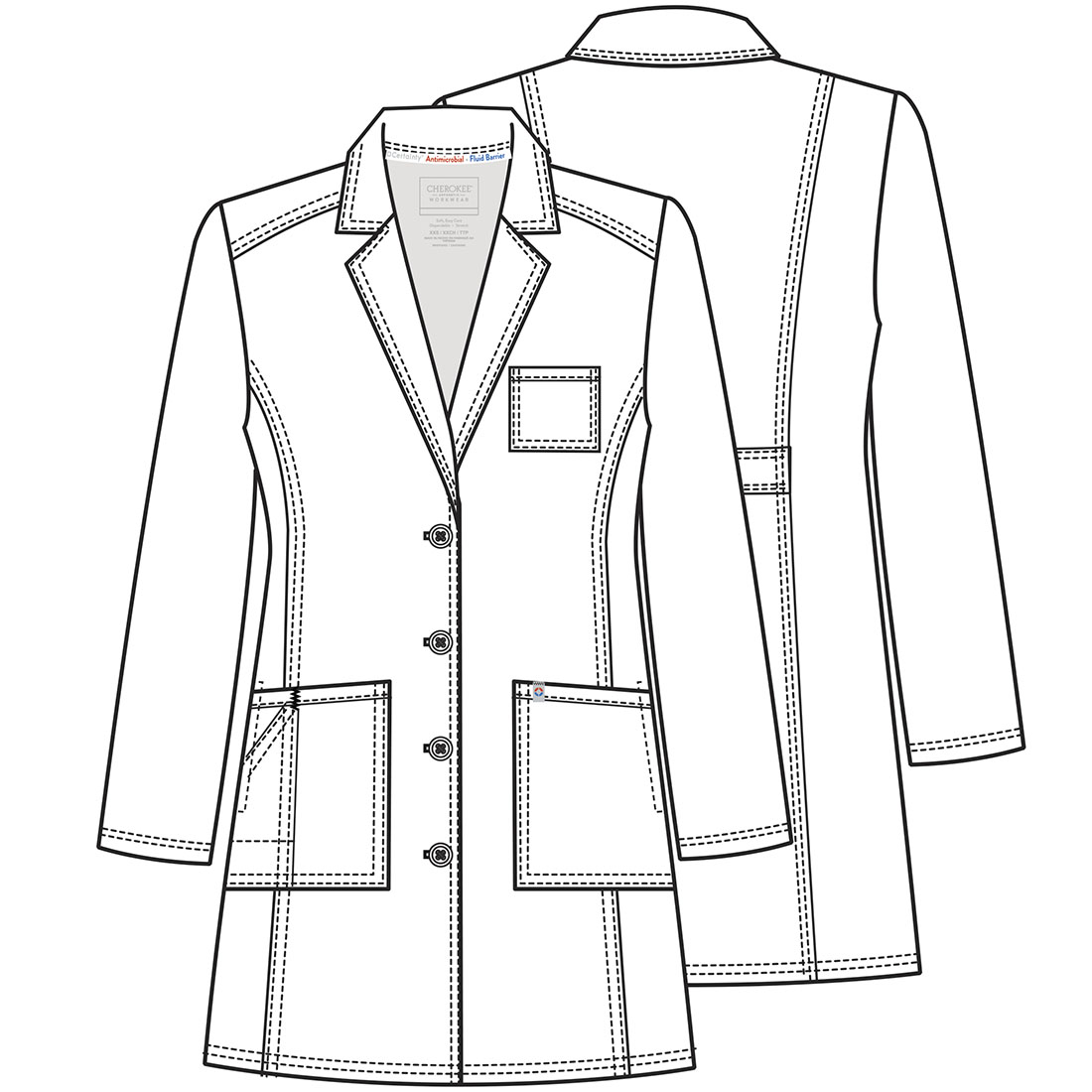 WW Revolution Tech Women's 36" Antimicrobial and Fluid Barrier Lab Coat - Image 2