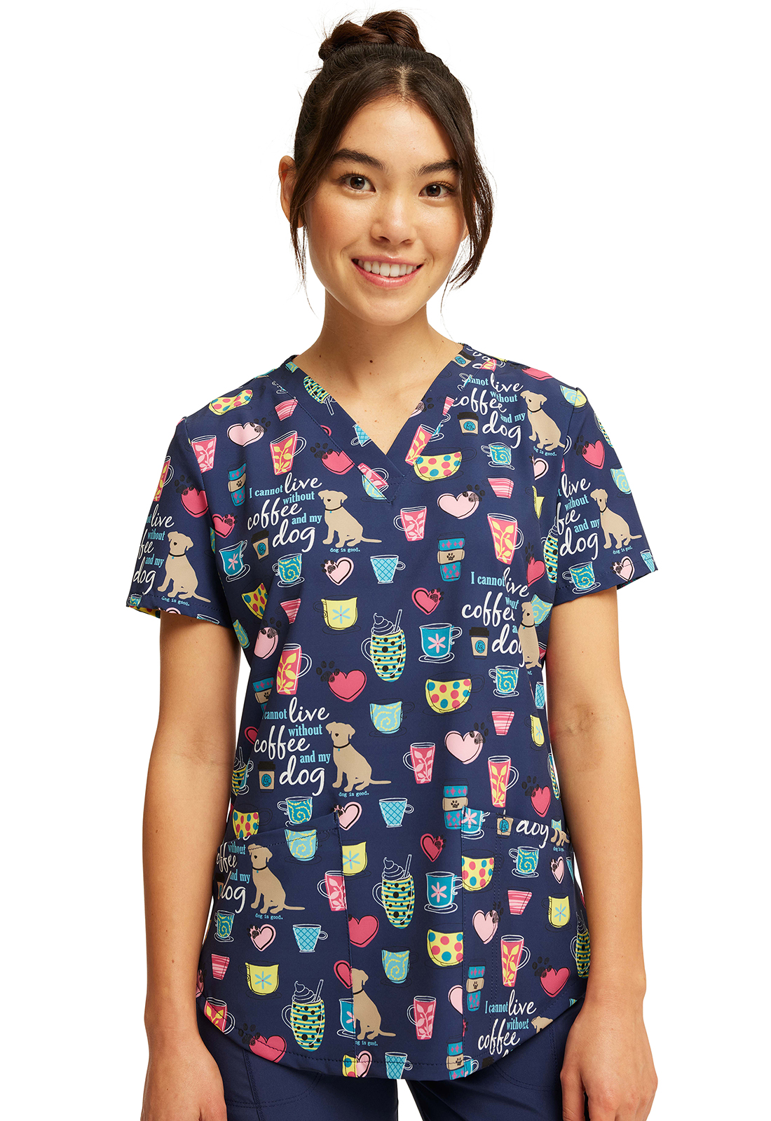 Cherokee Genuine V-Neck Print Top - Image 2