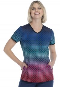 V-Neck Top with Contrast Piping