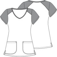 Licensed Color Block V-Neck Top