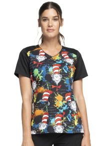 Licensed Color Block V-Neck Top