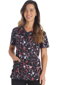 Dickies Prints Ribknit Inset V-Neck Top
