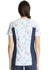 Licensed V-Neck Top with Rib Knit Insets