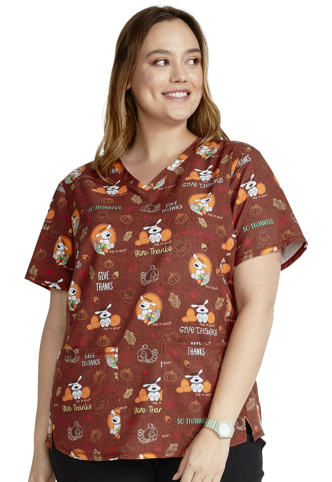 Cherokee Genuine V-Neck Print Top