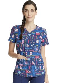 Cherokee Genuine V-Neck Print Top