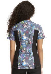 Licensed Print V-Neck Top with Rib Knit Insets