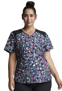 Prints Contrast Yoke V-Neck Top