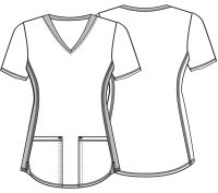 Licensed V-Neck Top with Knit Side Panels