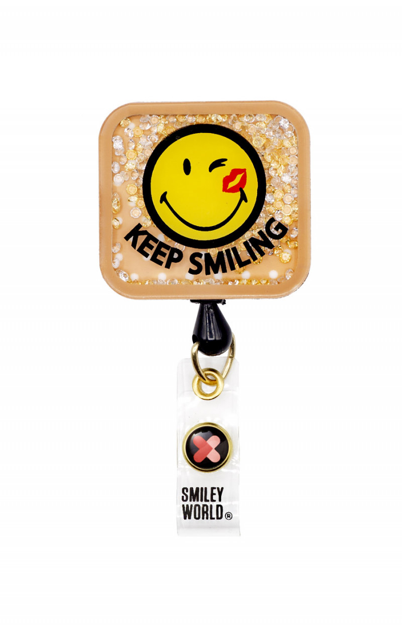 Smiley World Shaker Retractable ID Badge Reel