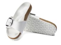 Madrid Big Buckle White Leather NARROW