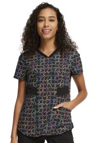 Infinity V-Neck Top with Rib Knit Inserts