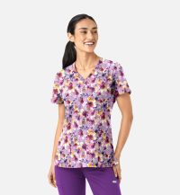 PRINTS Curved V-Neck Print Top