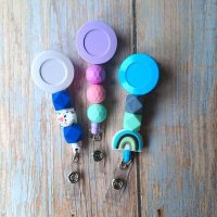 Silicone Bead Retractable ID Badge Reel